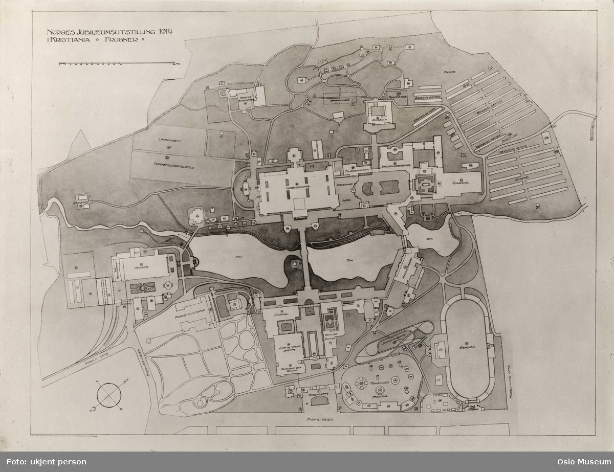 Kart over Jubileumsutstillingen på Frogner, 1914. - Oslo ...