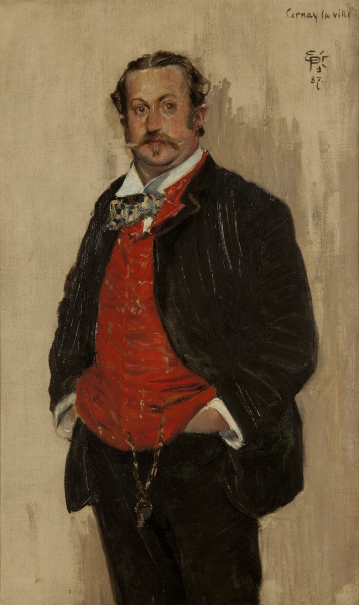Portrett Av Alexander L Kielland Olje P Plate Stavanger 